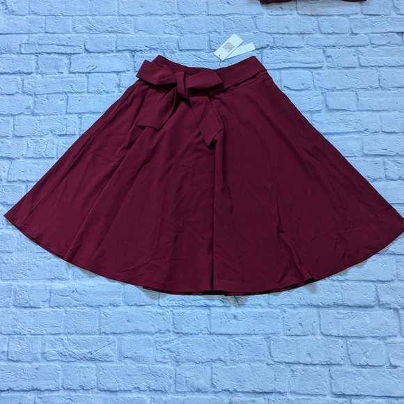 Women's High Waist A-Line Pockets Skirt Skater Flared Midi Skirt in Size M - Picture 2 of 9